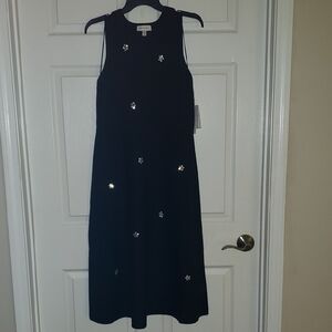 Elegant Black Sleeveless Dress with Embellishments